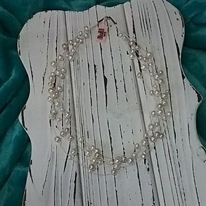 NWT 6 Strand Cultured Pearl 17" Necklace